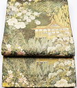 \ 20%offクーポン / 留袖用 袋帯 正絹 金 緑 寺社 松竹梅 花流水 Mサイズ F4622 新品 着物 レディース 公式行事 オールシーズン 仕立て上がり 成人式 入学式 卒業式 結婚式まとめ買い 在庫限り ギフト 激安 まとめ買い 在庫限り 当日発送 即納 最強配送 送料込み