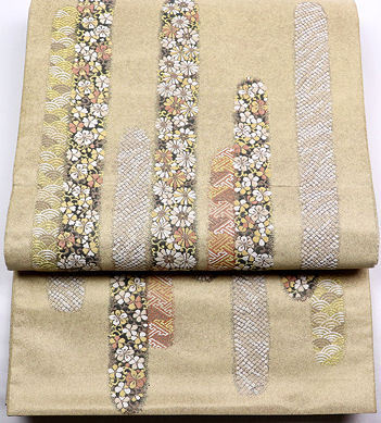 ＼ 20％offクーポン ／ 訪問着用 袋帯 正絹 刺繍小花縞 菊 梅 Lサイズ F3571 未使用品 レディース オールシーズン 送料無料 入学式 卒業式 結婚式 仕立て上がり 成人式 入学式 卒業式 結婚式まとめ買い 在庫限り ギフト 激安 まとめ買い 在庫限り＼ 20％offクーポン ／