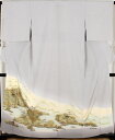 \ 20%offクーポン / 色留袖 袷 正絹 山水画 塔風景 Mサイズ ki18833 美品 着物 レディース オールシーズン 入学式 卒業式 結婚式 日本製...