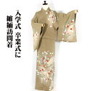 \ 20%offクーポン / 縮緬訪問着 袷 正絹 抹茶色 暈し 滝 桜 松竹梅 藤 Lサイズ 着物 レディース シルク オールシーズン ki27320 ギフト 激安 まとめ買い 在庫限り 当日発送 即納 最強翌日配送 送料込み