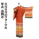 \ 20%offクーポン / 単衣 訪問着 正絹 赤紫 薄茶 赤 緑 刺繍 菊 笹 金箔 菊 ki27957 Mサイズ 夏着物 レディース シルク 6月9月10...