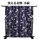 \ 20%offクーポン / 小紋 化繊 紺 桜 南天 縦縞 Lサイズ A5171 新品 着物 kimono こもん レディース ポリエステル ギフト 春秋冬シ...