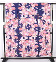 \ 20%offクーポン / 婦人用 浴衣 綿 濃紺 牡丹 桜 LY2979 新品 フリーサイズ 夏着物 レディース 6月7月8月9月シーズン 10代 20代 30代 40代 当日発送 即納 最強翌日配送 送料込み