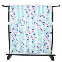 \ 20%offクーポン / 綿紗もじり織 縦縞 婦人用 浴衣 グリーン 白 縞暈し 花柄 LY3136 新品 Fサイズ レディース ギフト 10代 20代 3...