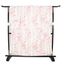 \ 20%offクーポン / 綿縦絽 婦人用 浴衣 ライトグリーン クリーム 縞 牡丹 梅 桜 LY3138 新品 Fサイズ レディース ギフト 10代 20代...