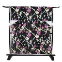 \ 20%offクーポン / 綿縦絽 婦人用 浴衣 黒 花柄 LY3142 新品 Fサイズ 夏着物 盛夏 レディース コットン ギフト 10代 20代 30代 ...