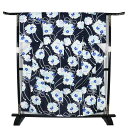 \ 20%offクーポン / 綿縦絽 婦人用 浴衣 紺 雪輪文 撫子 LY3143 新品 Fサイズ 夏着物 盛夏 レディース コットン ギフト 10代 20代 ...