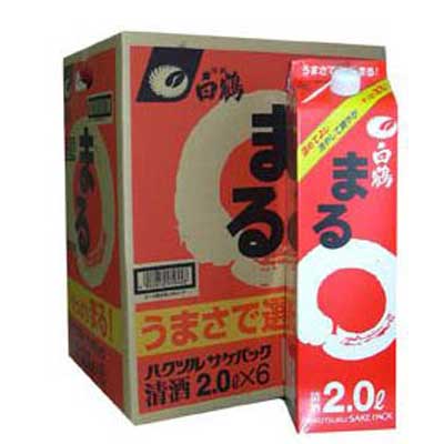 白鶴 まるパック 2000ml 6本 ケース