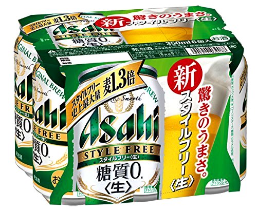 アサヒ スタイルフリー 生 糖質ゼロ 350ml×6本 1パック 6缶パック N