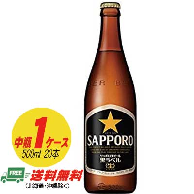 サッポロ 黒ラベル 中瓶 500ml 1ケース（20本） 送料無料 N