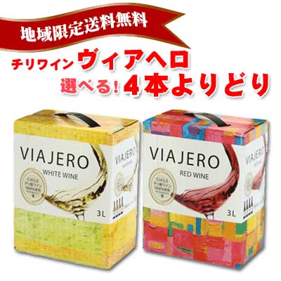 チリワイン チリワイン VIAJERO ヴィアヘロ 3L 選べるよりどり4本送料無料