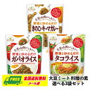 マルコメ ダイズラボ 大豆のお肉 惣菜の素 ガパオライス・タコライス・キーマカレー 選べる3袋 大豆ミート 送料無料 メール便