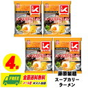 藤原製麺 スープカリーキング 監修 スープカリーラーメン 4食 (4個) 保存食 災害 独身 夜食 仕送り メール便 送料無料