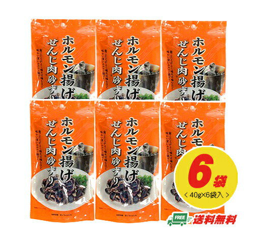 広島 ホルモン揚げ せんじ肉（せんじがら）砂ずり 40g×6袋 メール便（代引・日時指定不可）