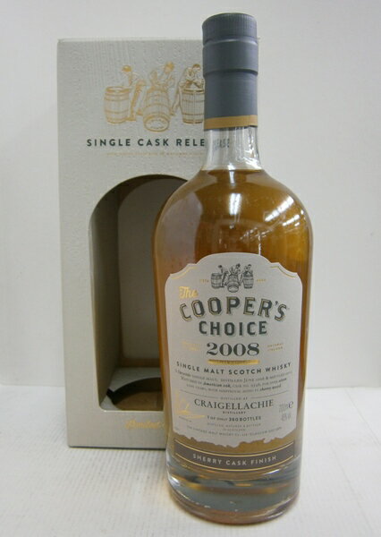 クライゲラヒ(クライゲラキ)クーパーズチョイス2008 46%700ml CRAIGELLACHIE COOPER'S CHOICE 2008