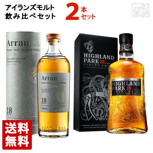 アイランズシングルモルトウイスキー 18年 飲み比べ 2本セット アラン18年 並行 ハイランドパーク18年 正規