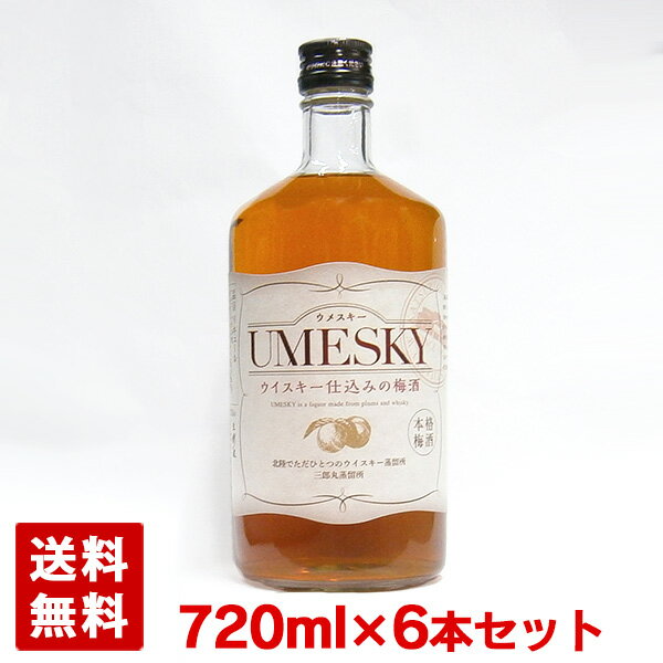 楽天酒の茶碗屋　楽天市場店【送料無料】若鶴 ウメスキー ウイスキー仕込みの梅酒 24％ 720ml 6本セット 三郎丸蒸留所