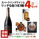 スパークリングワインとちょっとリッチなおつまみ缶つま3種セットB ギフト箱入り ロジャーグラートロゼ ロゼ泡