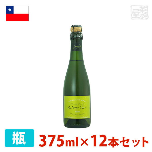 コノスル スパークリングワイン ブリュットハーフ 375ml 12本セット 白泡 ワイン 辛口 チリ