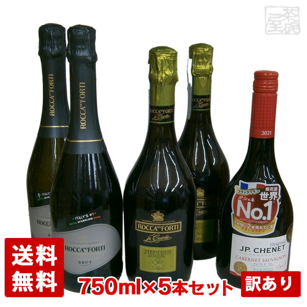 アウトレット スパークリングワイン 赤ワイン 飲み比べセット 5本セット R いろいろ ロッカディフォルディ JPシェネ 訳あり