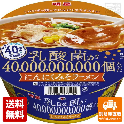明星 乳酸菌が400億入った にんにくみそラーメン 103gx12 セット 【送料無料 同梱不可 別倉庫直送】のサムネイル