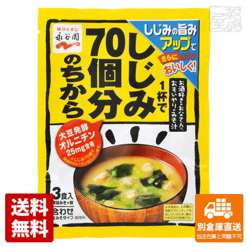 永谷園 1杯でしじみ70個分のちから みそ汁 58.8g x10 セット 【送料無料 同梱不可 別倉庫直送】