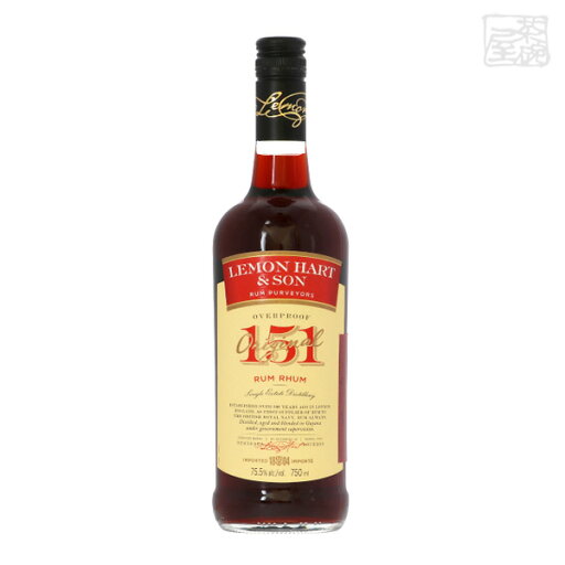 レモンハート デメララ 151P 75.5度 750ml 並行 ラム酒 レモンハート デメララ 151P 75.5度 750ml 並行 ラム酒