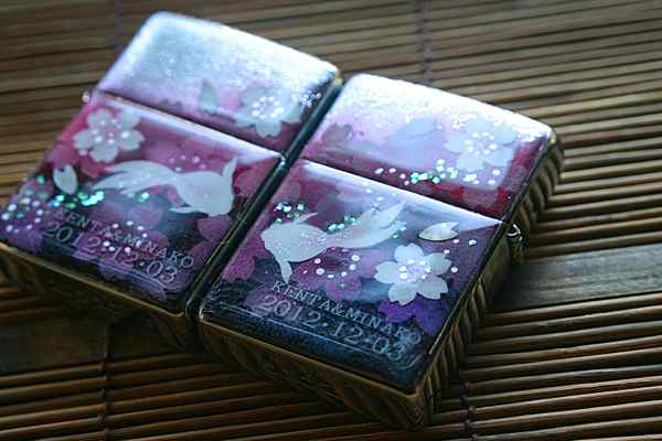 オリジナル zippo 【名入れ】和柄ペアzippoケース「野」匠の技！桜色限定ペアジッポケース！職人の手作り！オリジナル和風ペアライターケース！ギフト&プレゼント&自分のご褒美！