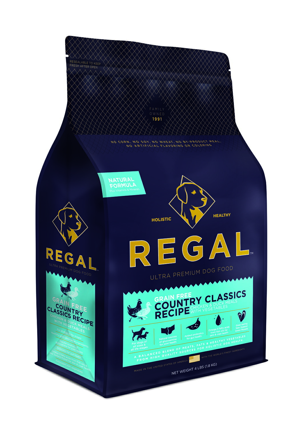 【20日限定エントリー＆抽選でP100％＋クーポン有】【賞味期限2026年8月17日】REGAL　リーガル　グレインフリー　カントリークラシックレシピ　チキン　1.8kg おやつのプレゼント付き【ドッグフード】【正規品】ドライフード 犬用