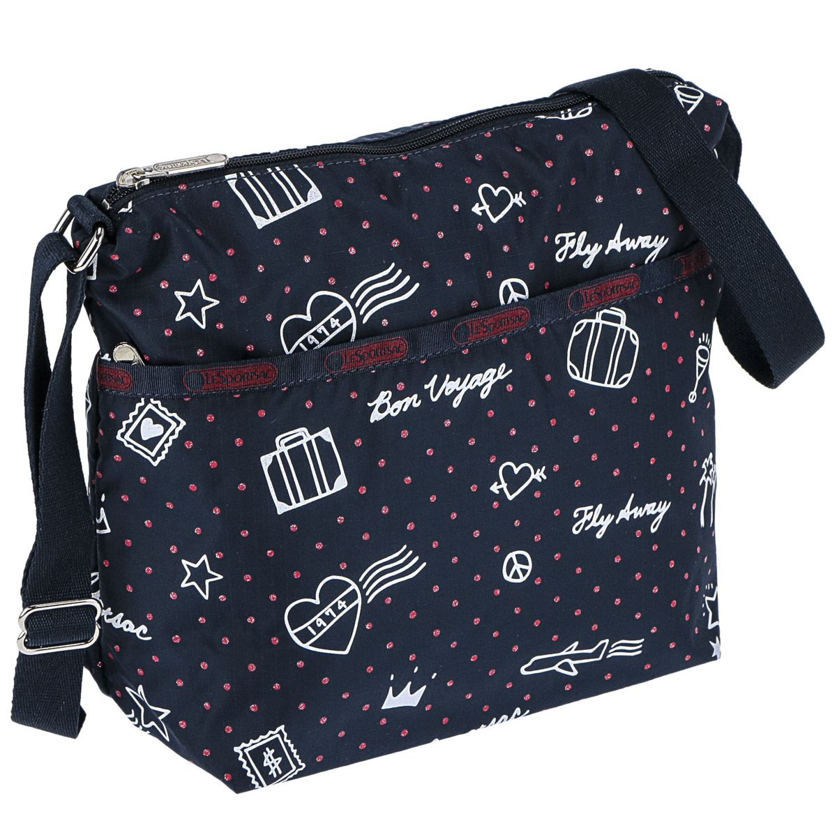 レスポートサック LeSportsac バック 斜めがけバッグ ショルダーバッグ 3264 K166 ROSEY CROSSBODY ロージークロスボディ STAR JOURNEY TRICOT ネイビー系