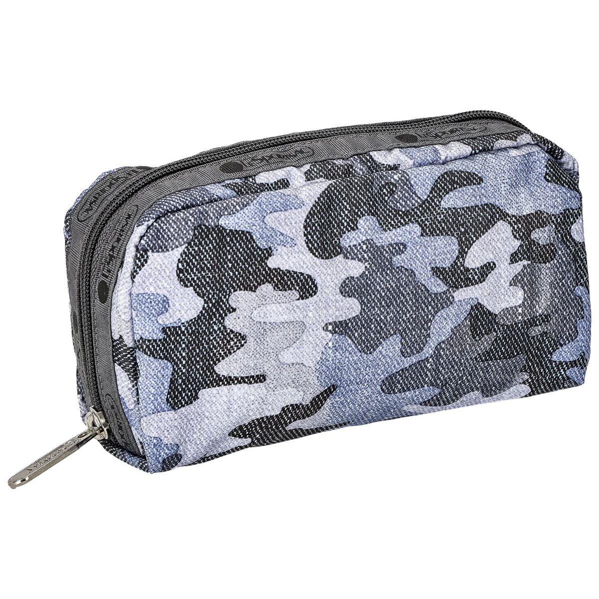 アクセサリーポーチ レスポートサック LeSportsac ポーチ コスメポーチ 6511 F545 RECTANGULAR COSMETIC レキュタンギュラーコスメティック CAMO CANVAS INDIGO ブルー系マルチ