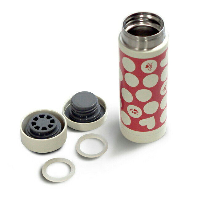 agnes b. アニエスベー 魔法瓶 水筒 タンブラー ステンレスボトル マグボトル マグ 保冷 保温 直飲み スリム コンパクト マイボトル 軽量 断熱二重構造 ピンク Pink ドット 水玉 260ml