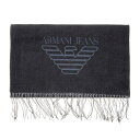 アルマーニ アルマーニジーンズ ARMANI JEANS マフラー 934102 CD714 00020 メンズ ウール カシミア カシミヤ 混紡 ストール スカーフ ブラック