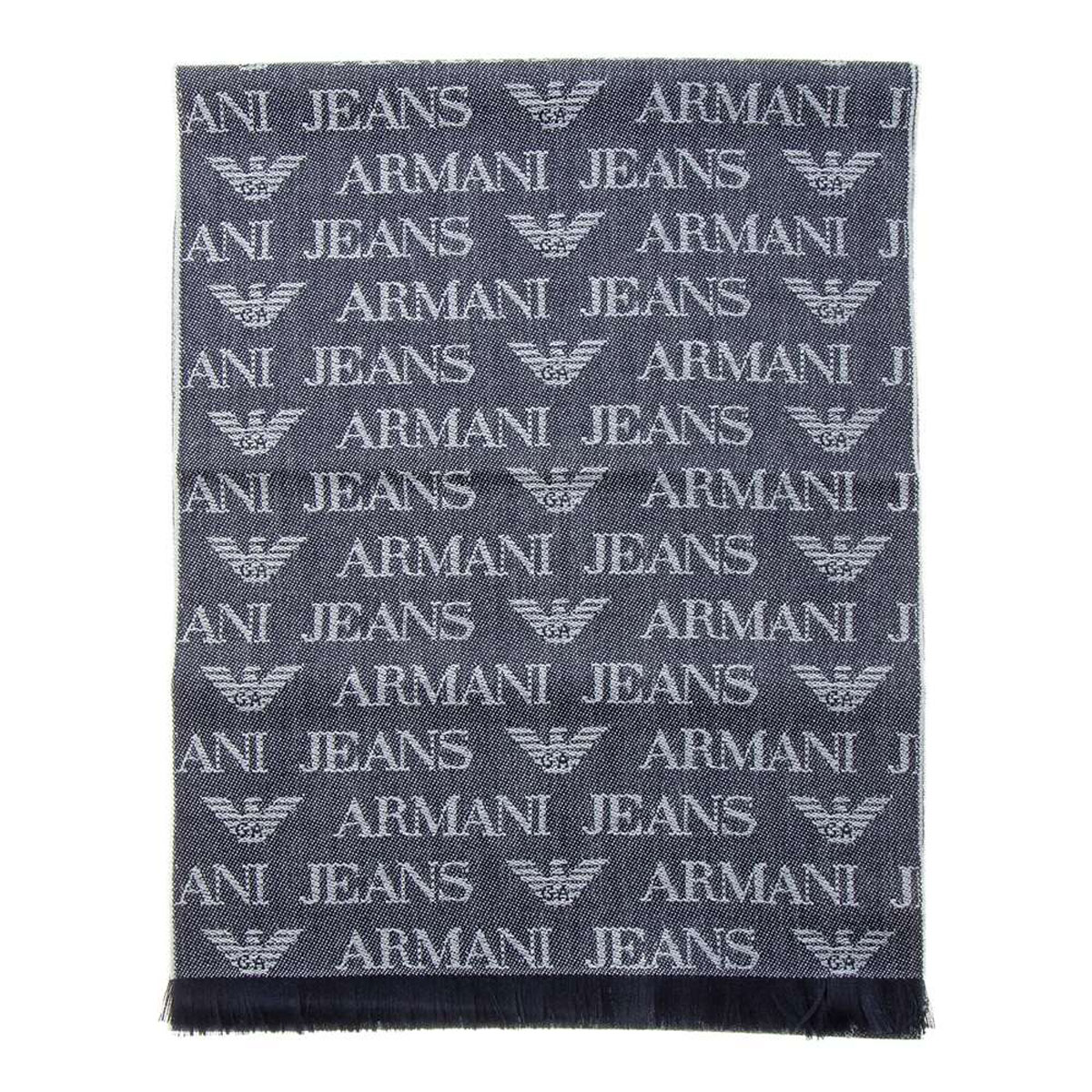 アルマーニ マフラー（メンズ） アルマーニジーンズ ARMANI JEANS マフラー 934504 CD786 00635 メンズ ウール混紡 ストール スカーフ ブルー