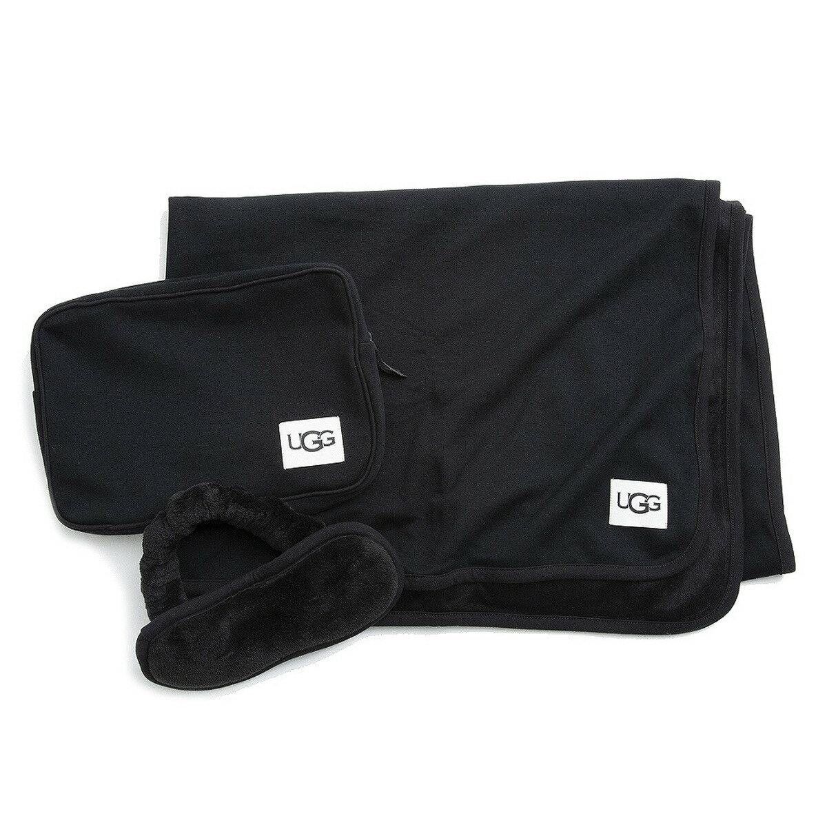 アグ UGG アグホーム トラベル3点セット 1094730 BLK DUFFIELD TRAVEL SET SOFT POUCH ダッフィールド トラベルセット ソフトポーチ ブランケット アイマスク BLACK ブラック 黒