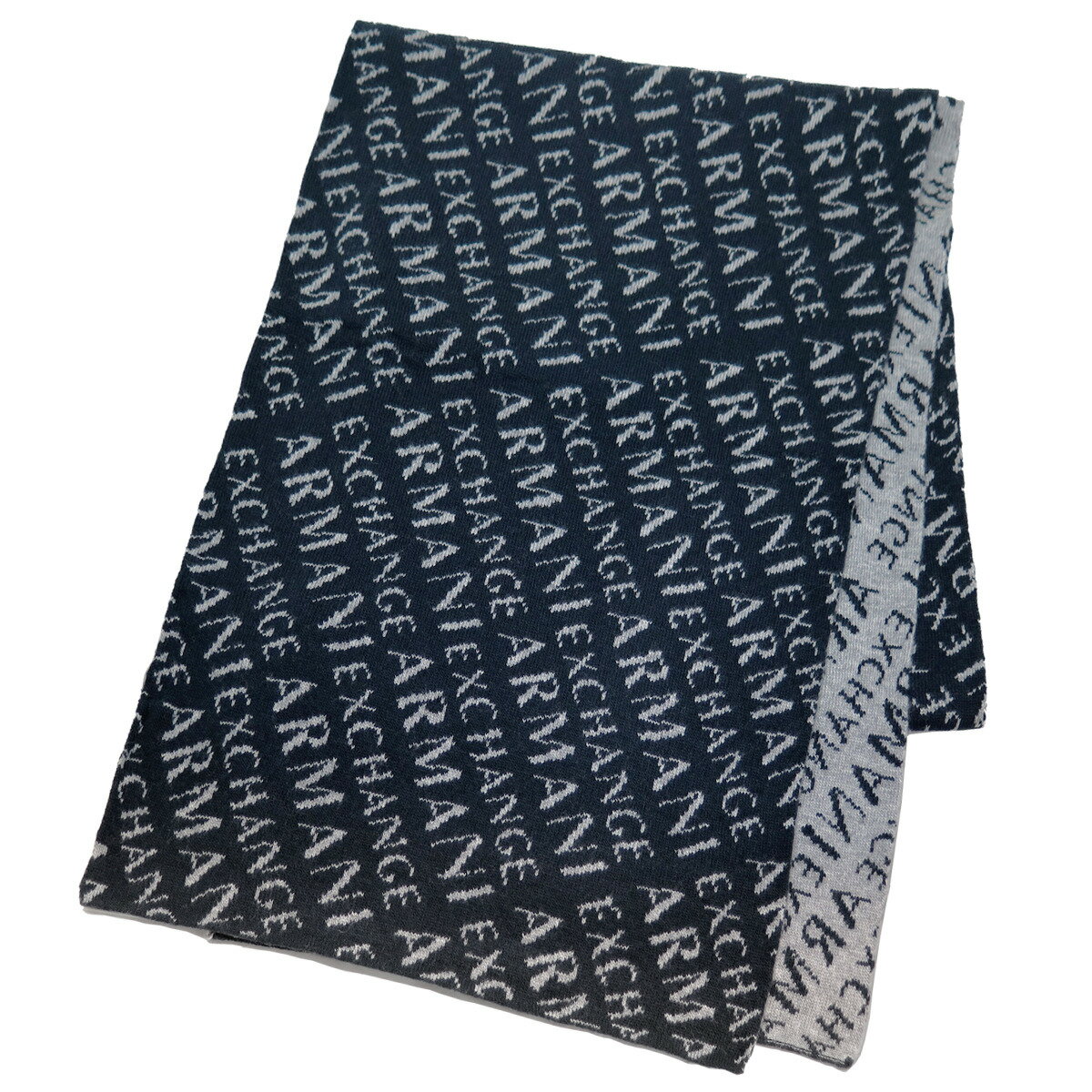 アルマーニ マフラー（レディース） アルマーニエクスチェンジ ARMANI EXCHANGE(A/X) マフラー 954650 CC310 00035 SCARF スカーフ 羊毛混 ストール BLUE ダークブルー系＋グレー系