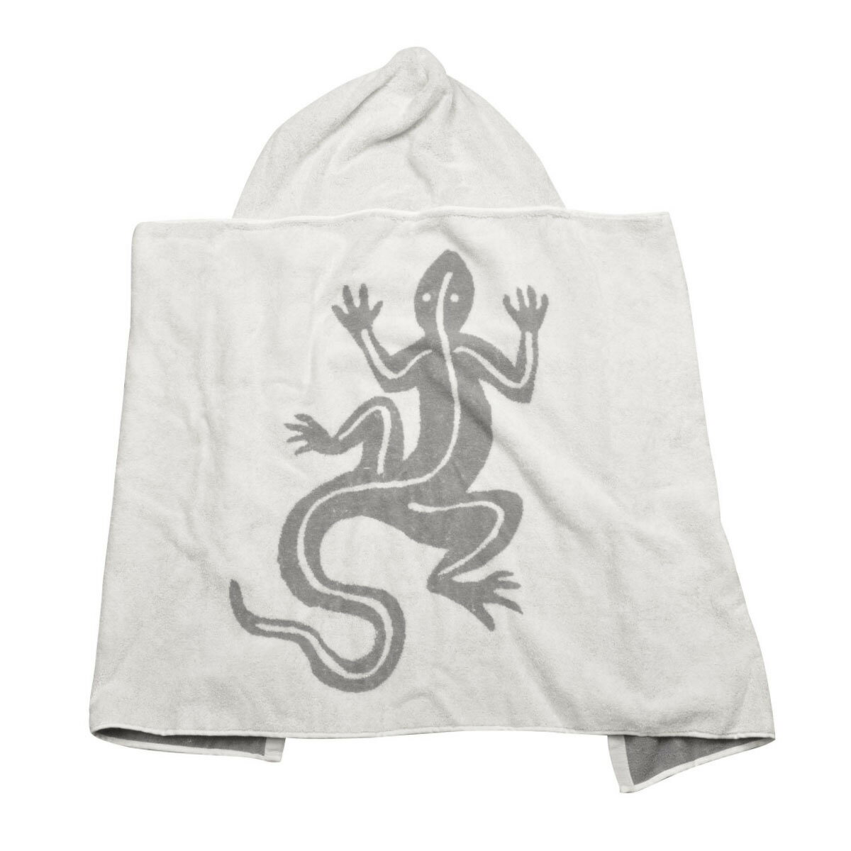 【※アウトレット※】アニエスベー agnes b. フードバスタオル レザール リザード 3515 2892 809 グレー+ホワイト