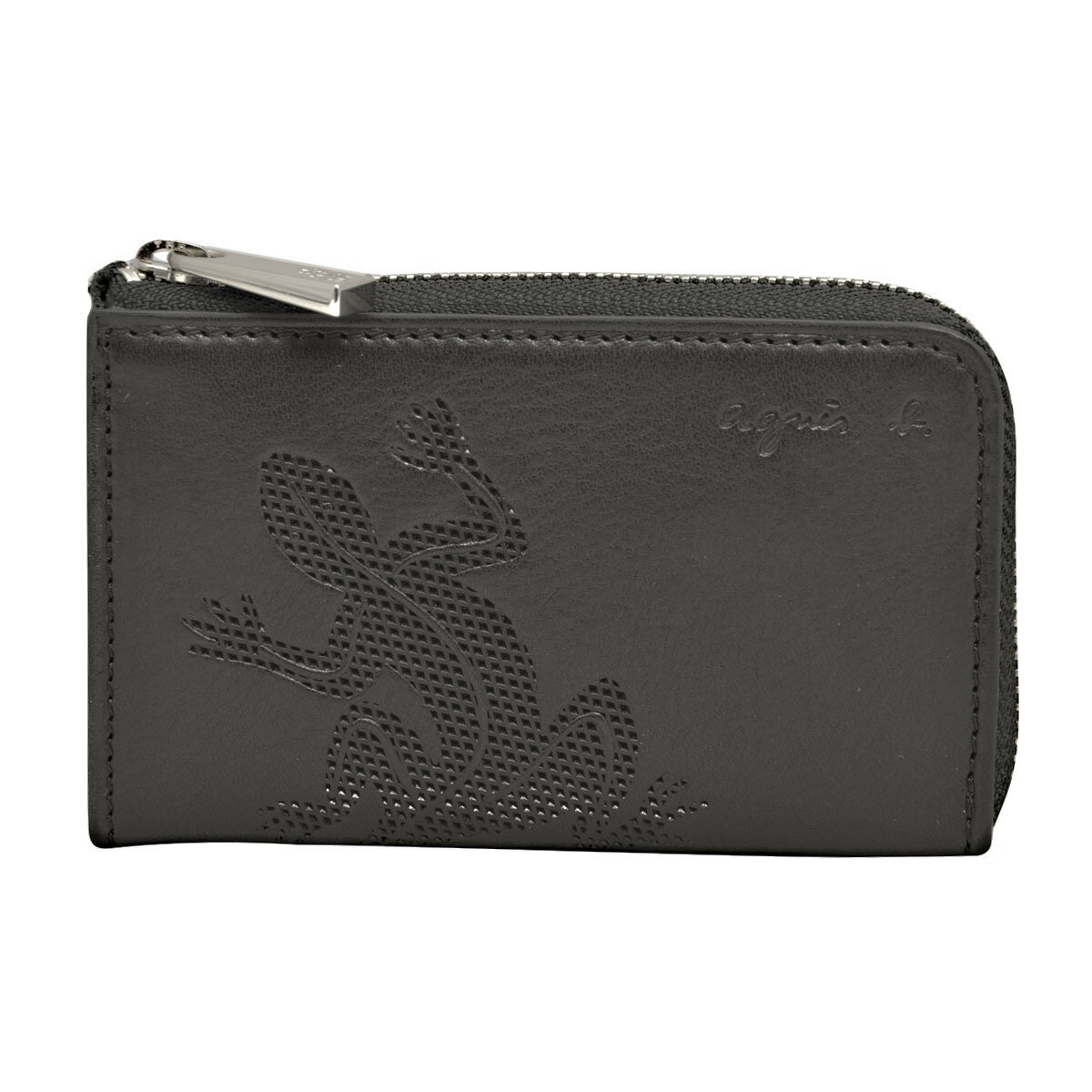 アニエスベー agnes b. アニエスベーボヤージュ agnes b. VOYAGE コインケース L字ファスナー 小銭入れ キーリング付き リザード 型押し...