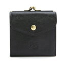 イルビゾンテ IL BISONTE 二つ折り財布 がま口 SMW011 BK110 CLASSIC MEDIUM WALLET クラシック ミディアム ウォレット NERO BK110 ブラック