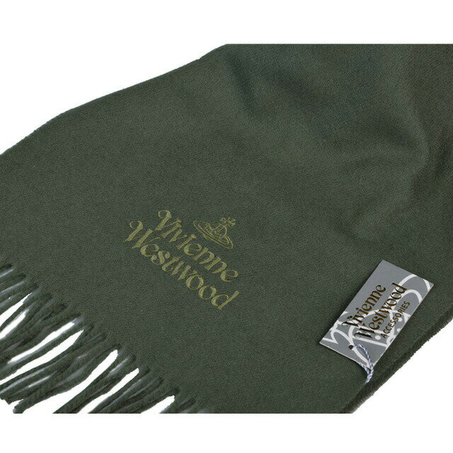 【※アウトレット※】ヴィヴィアンウエストウッド Vivienne Westwood マフラー 60909024C540007 MAN SCARF グリーン GR カーキ 無地 オーブ メンズ レディース 男性 女性 シンプル クリスマス クリスマスプレゼント 贈り物 ギフト