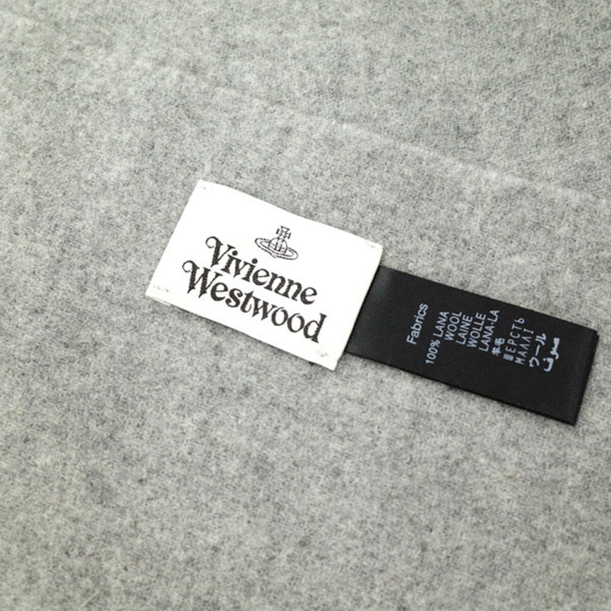 ヴィヴィアンウエストウッド Vivienne Westwood マフラー メンズ レディース 11654 P001 ウールマフラー ストール LIGHT GREY ライトグレー