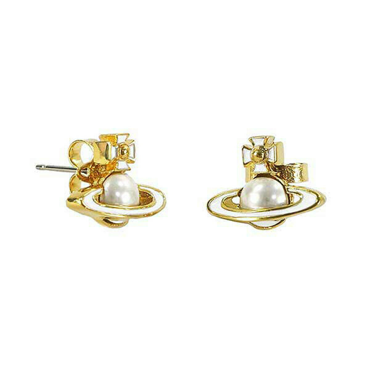 ヴィヴィアンウエストウッド ヴィヴィアンウエストウッド Vivienne Westwood ピアス 1654/2 IRIS BAS RELIEF EARRINGS アイリス バス リリーフ イヤリング パールオーブ WHITE＋GOLD ホワイト＋ゴールド