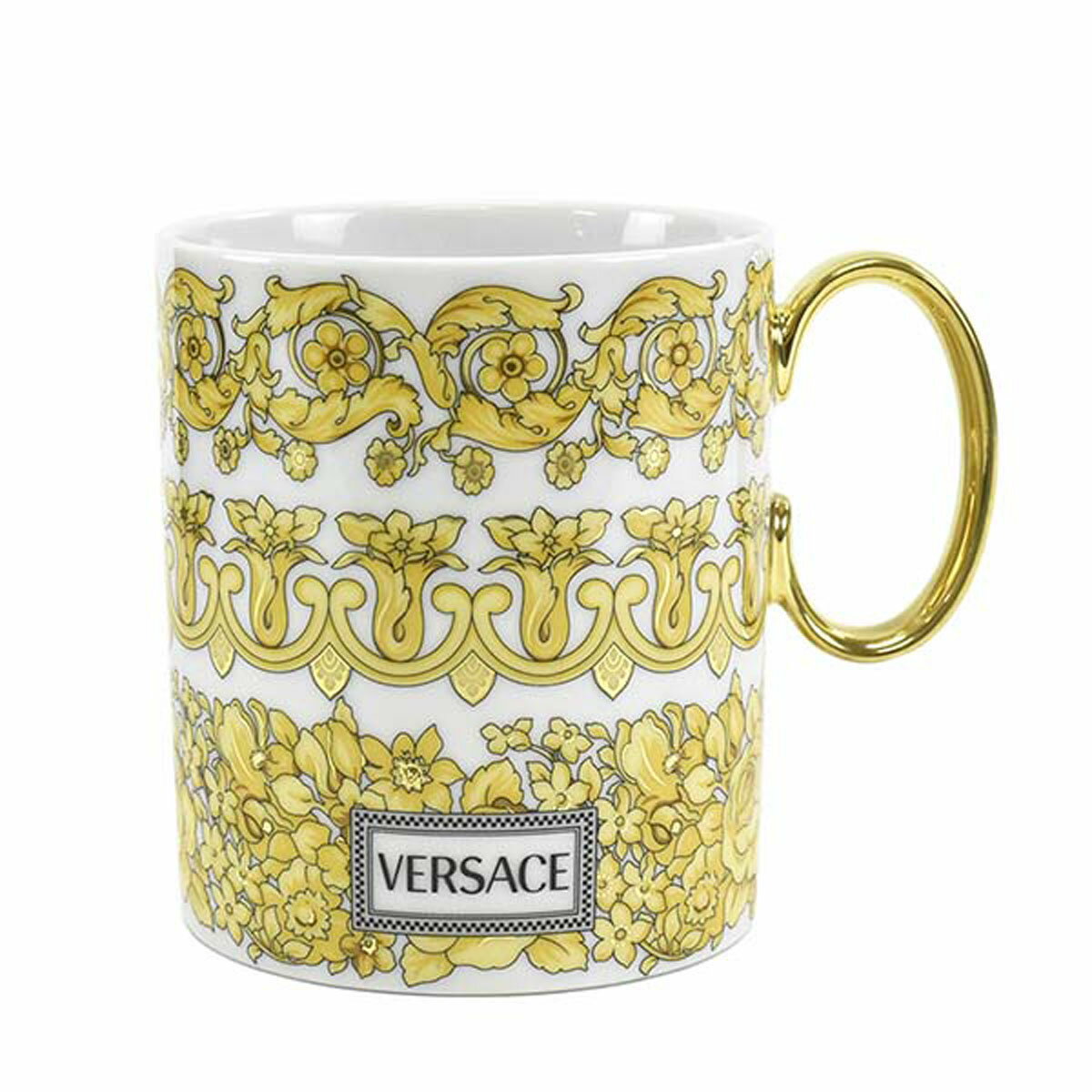 ヴェルサーチェ VERSACE マグカップ 単品 食器 MEDUSA RHAPSODY メドゥーサ ラプソディ 19335 403670 15505 マグ MUG WITH HANDLE ホワイト+ゴールド系マルチ