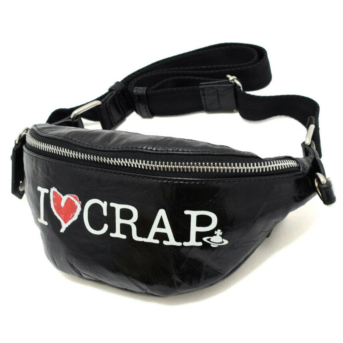 ヴィヴィアン ウエストウッド Vivienne Westwood バッグ 43070010-41025-N401 I LOVE CRAP MINI BUM BAG アイ ラブ クラップ ミニ バムバッグ ウエストポーチ ウエストバッグ ボディバッグ レディース BLACK ブラック