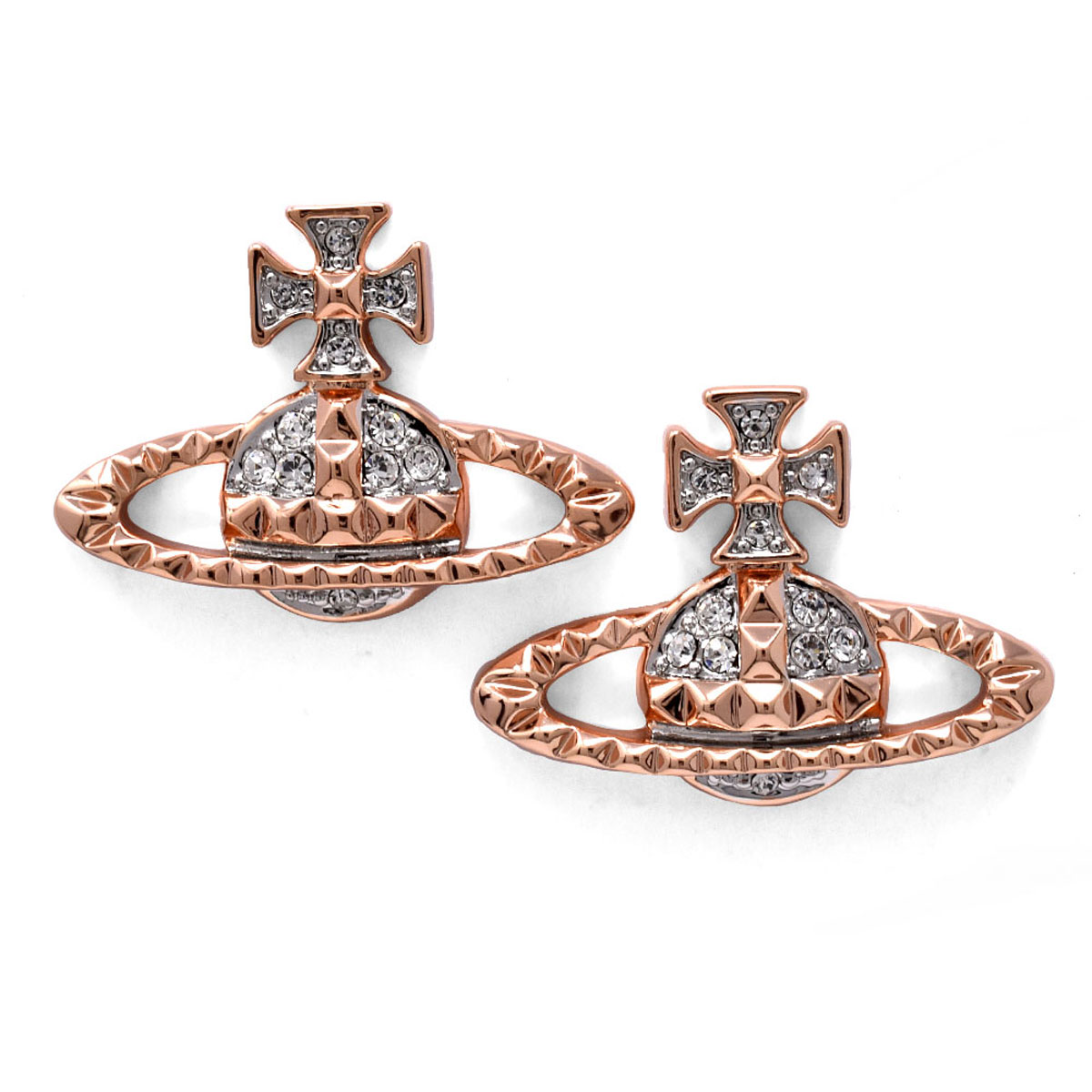 ヴィヴィアン ウエストウッド Vivienne Westwood ピアス 62010029 G118 MY MAYFAIR BAS RELIEF EARRINGS マイ メイフェア バス レリーフ イヤリング スタッドピアス ピンクゴールド＋クリア