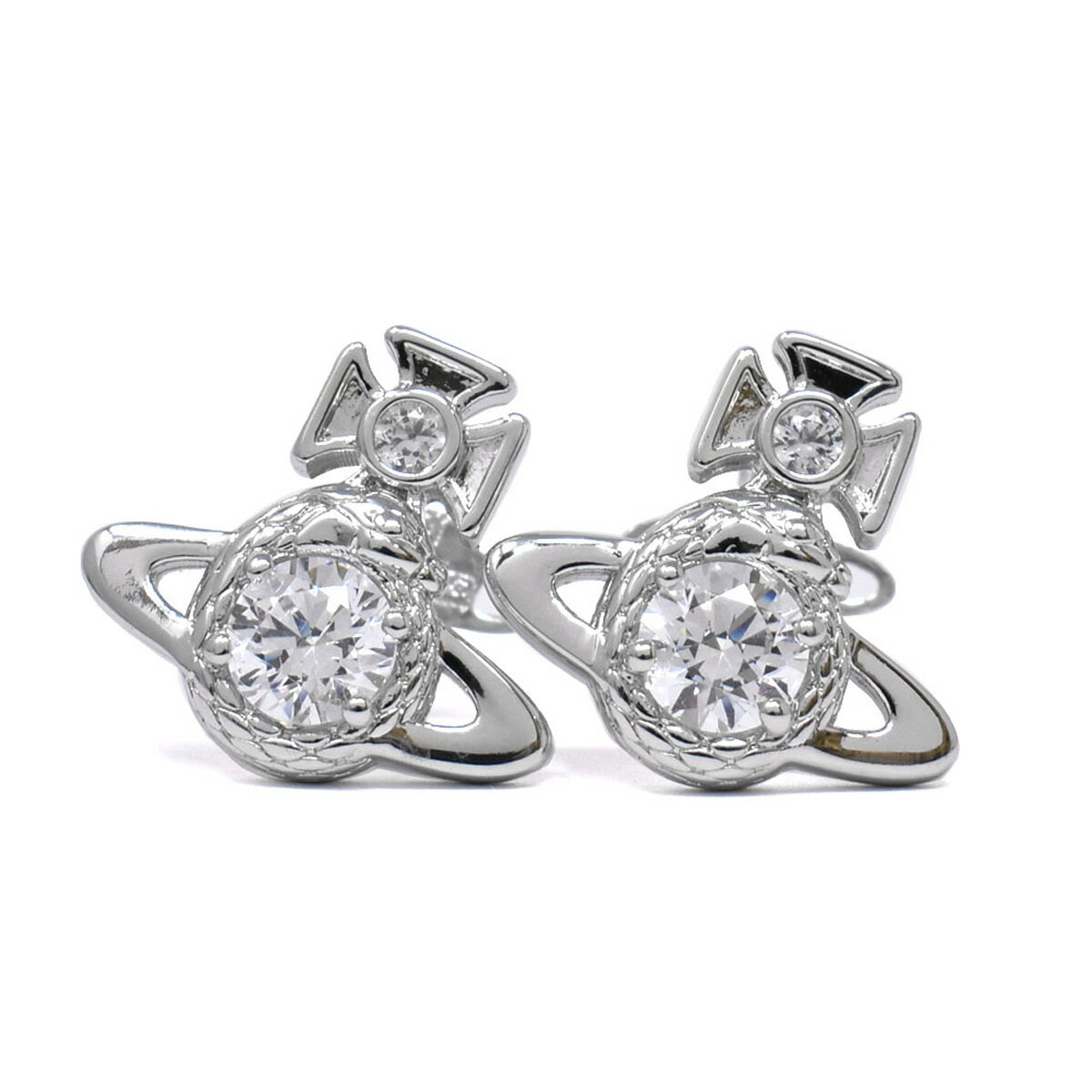 ヴィヴィアンウエストウッド Vivienne Westwood ヴィヴィアン ウエストウッド ピアス レディース 62010190-W106-SM OUROBOROS SMALL EARRINGS ウロボロス スモール イヤリング クリア×シルバー