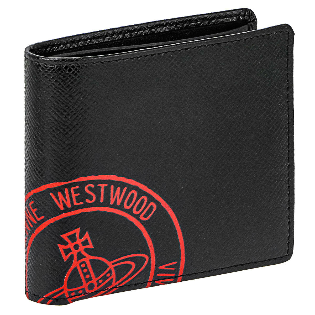 ヴィヴィアンウエストウッド Vivienne Westwood 二つ折り財布 折りたたみ財布 小銭入れ付き 51010016 KENT BLACK RED N406 レディース ブラック+レッド