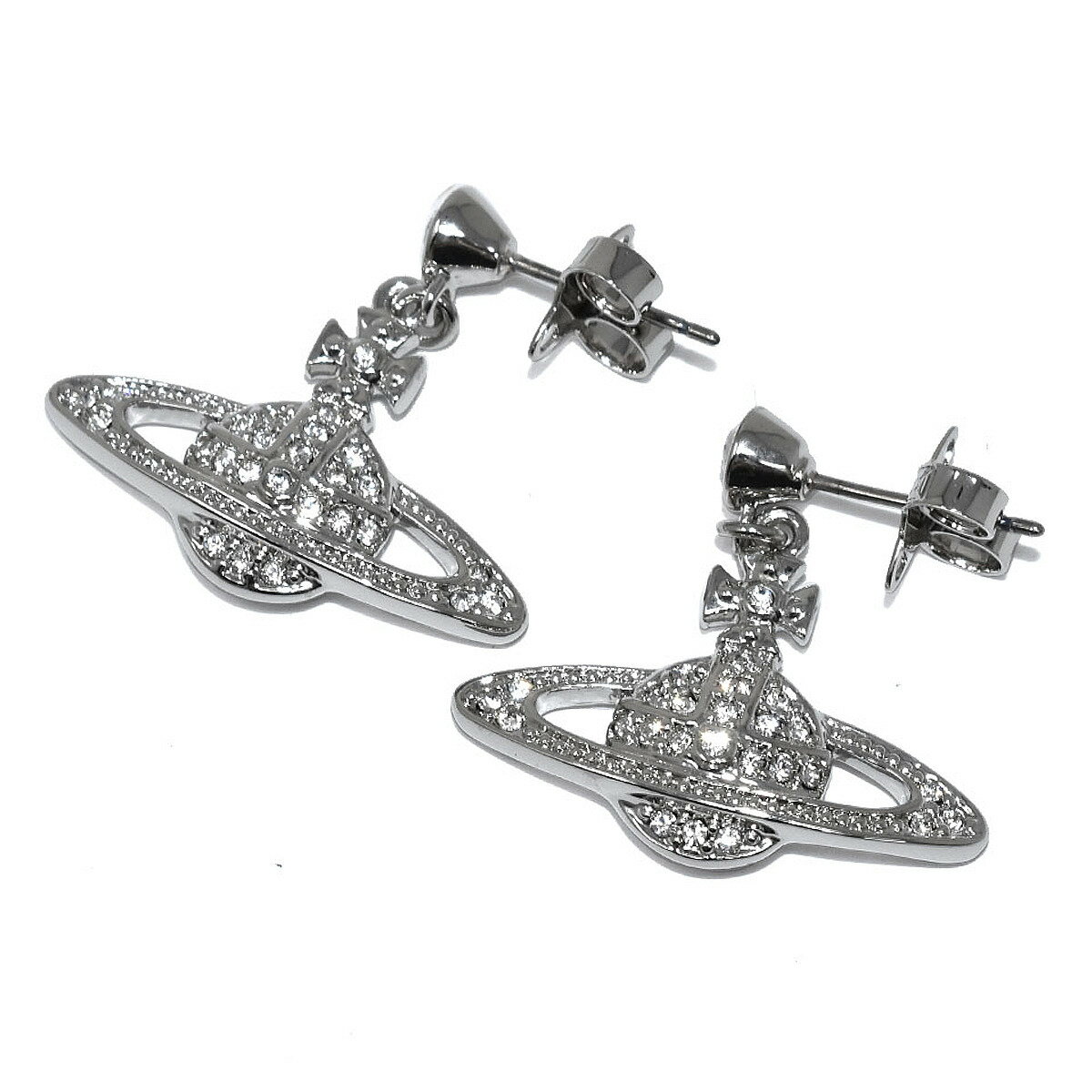 ヴィヴィアンウエストウッド ヴィヴィアンウエストウッド Vivienne Westwood ピアス 62020025-02P116 MINI BAS RELIEF DROP EARRINGS ミニ バス レリーフ ドロップ イヤリング レディース アクセサリー プラチナ+クリスタル