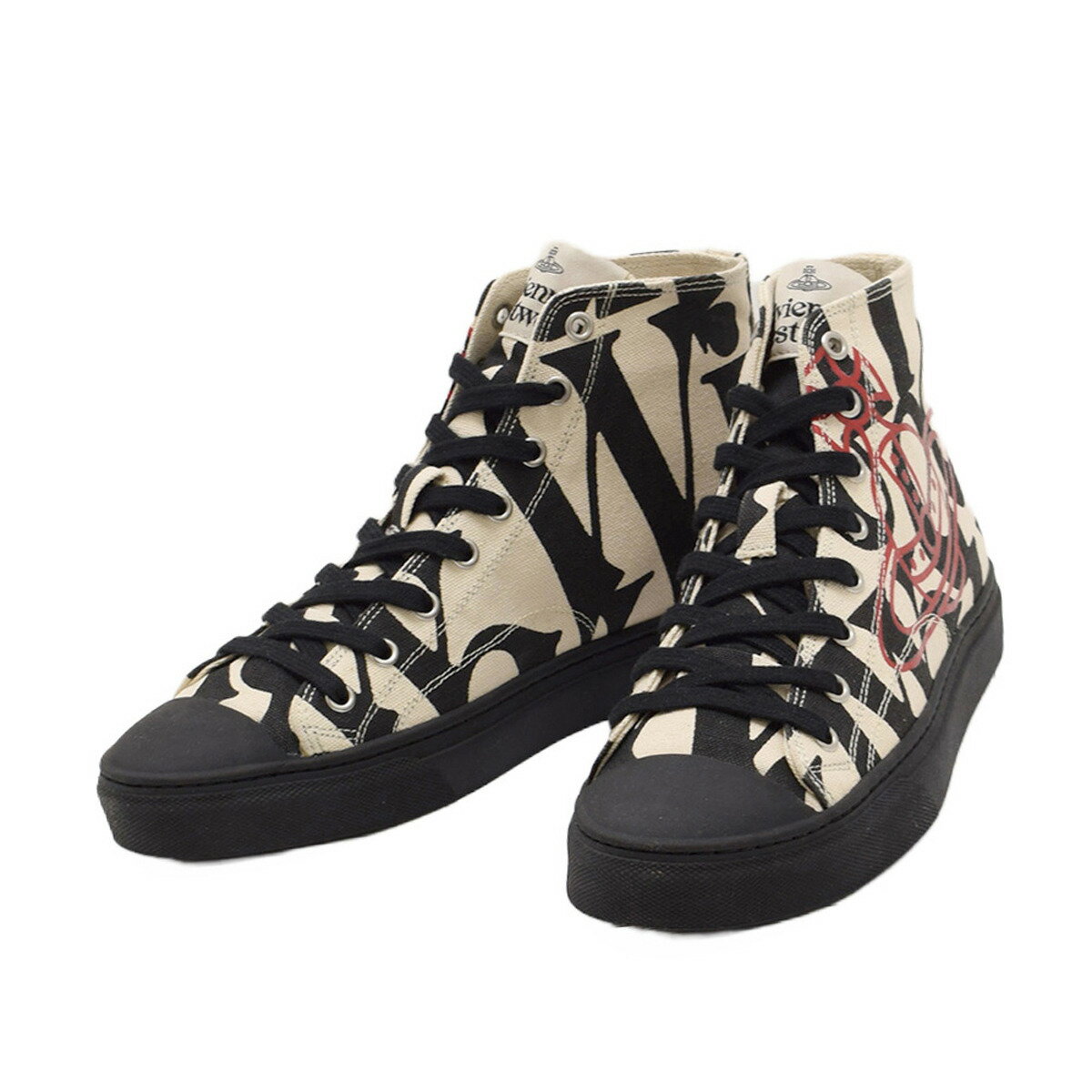 ヴィヴィアンウエストウッド Vivienne Westwood スニーカー 靴 PLIMSOLL HIGH TOP 23SS 75010001M-W00JW-N301 シューズ メンズ ブラック+ベージュ系