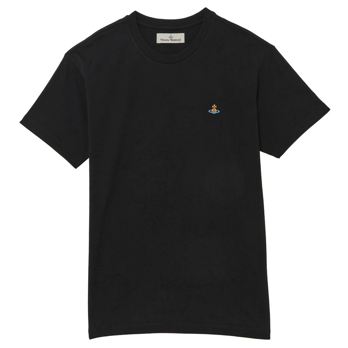 ヴィヴィアンウエストウッド Vivienne Westwood Tシャツ 半袖 クルーネック オーブ刺繍 3G010013 J001M N401 MULTICOLOR ORB CLASSIC メンズ レディース ユニセックス ブラック